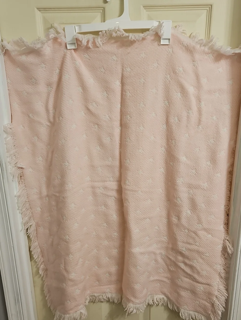 Soft Pink Star Jacquard Baby Throw Blanket